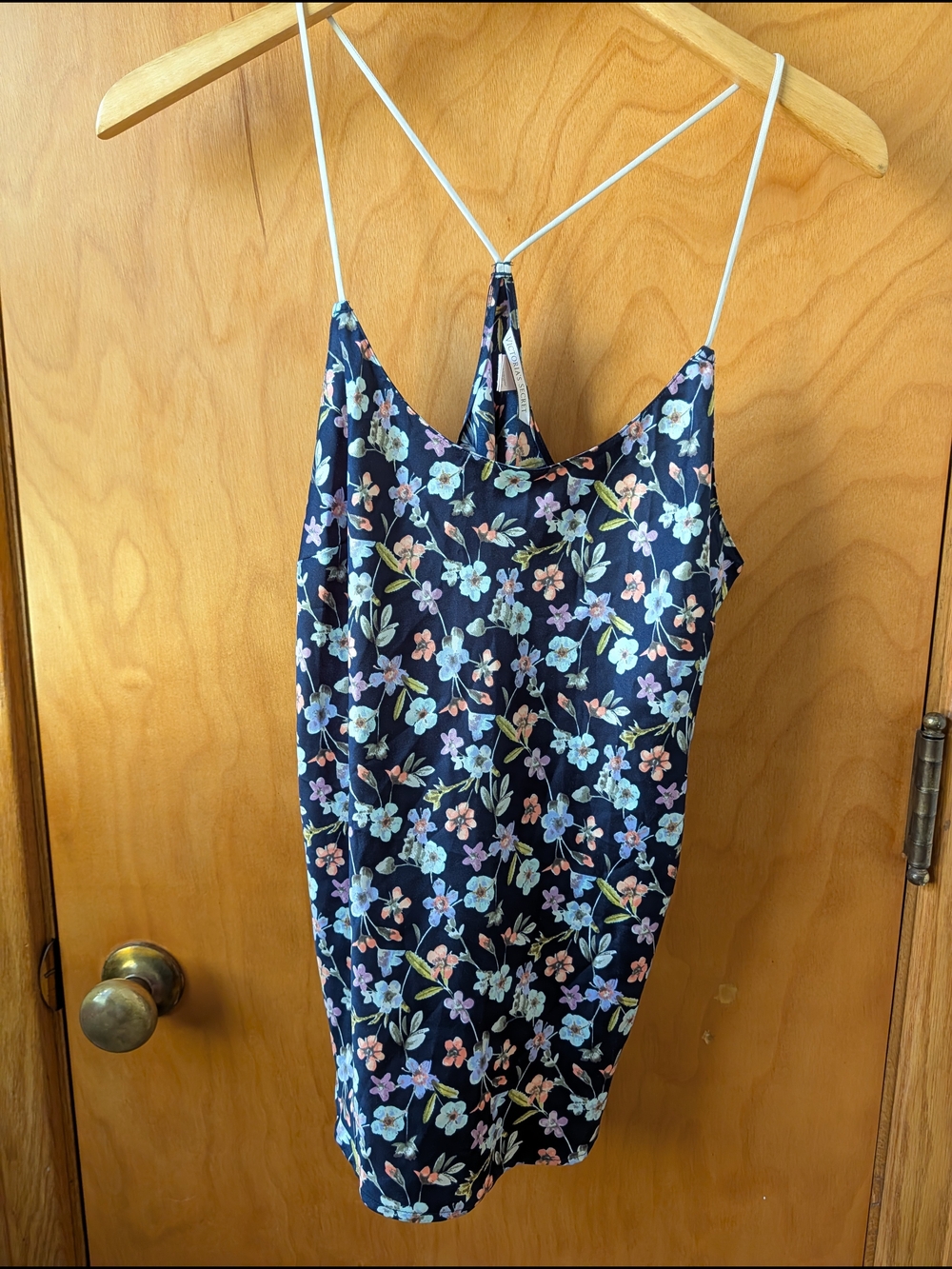 Victoria's Secret Navy Floral Satin Cami & Shorts Set